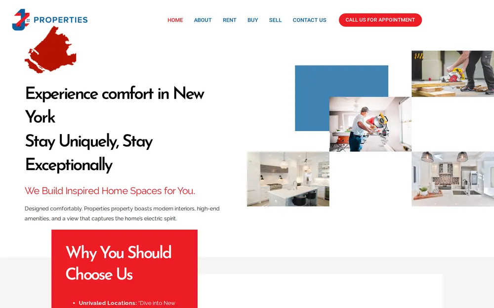 JZ1 Properties website, built by UpscaleCorp