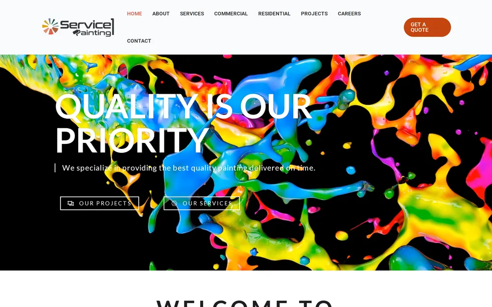 Service 1 Painting website, built by UpscaleCorp